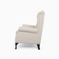 WOODLEY LOUNGE ARMCHAIR WING CHAIR IN BEIGE FABRIC - MyChocolateWood