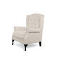 WOODLEY LOUNGE ARMCHAIR WING CHAIR IN BEIGE FABRIC - MyChocolateWood