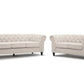 WOODLEY LOUNGE CHESTERFIELD 3-SEATER SOFA + 2-SEATER SOFA COUCH SETTEE IN BEIGE FABRIC - MyChocolateWood