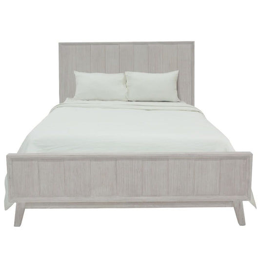 NOVAK SOLID ACACIA KING BED WHITEWASHED - MyChocolateWood