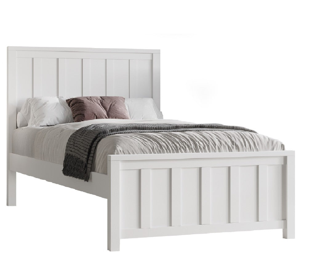BAYLIN RUBBERWOOD BED WHITE - MyChocolateWood