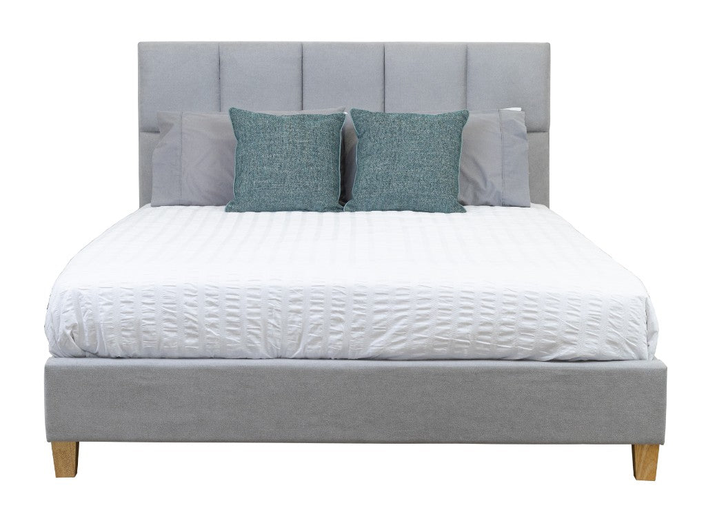SCRIVENS FABRIC BED IN MIST GREY - MyChocolateWood