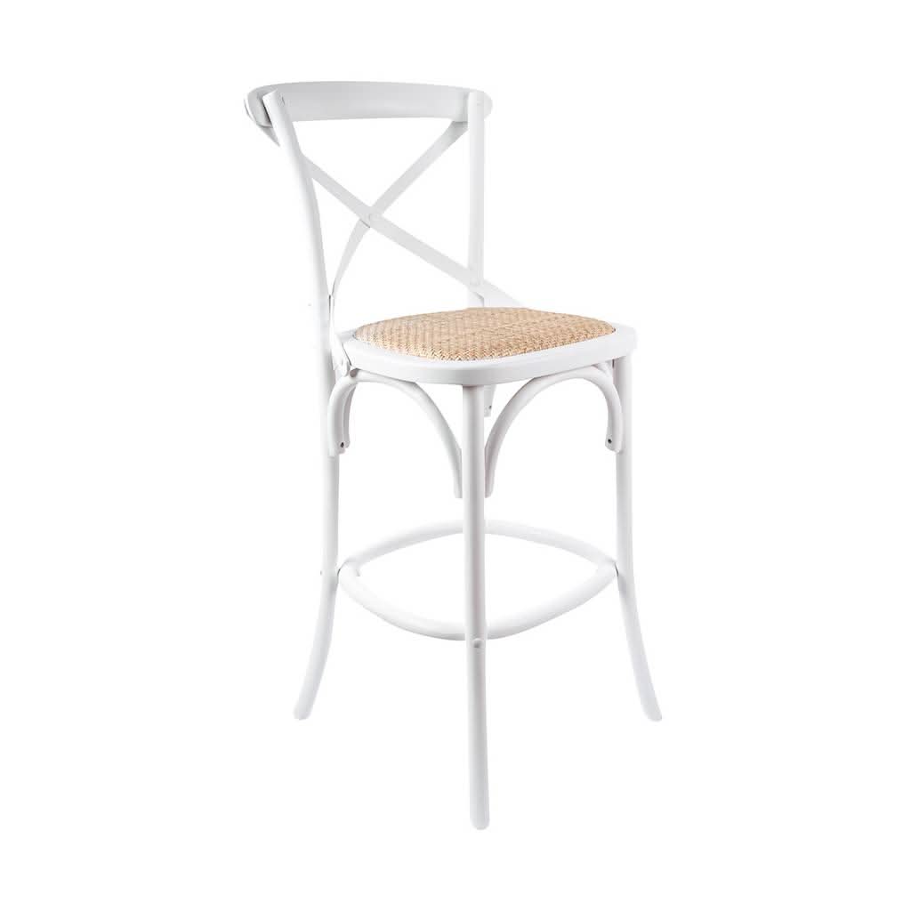 GANT BIRCHWOOD BAR STOOL IN WHITE 103CM HIGH - MyChocolateWood