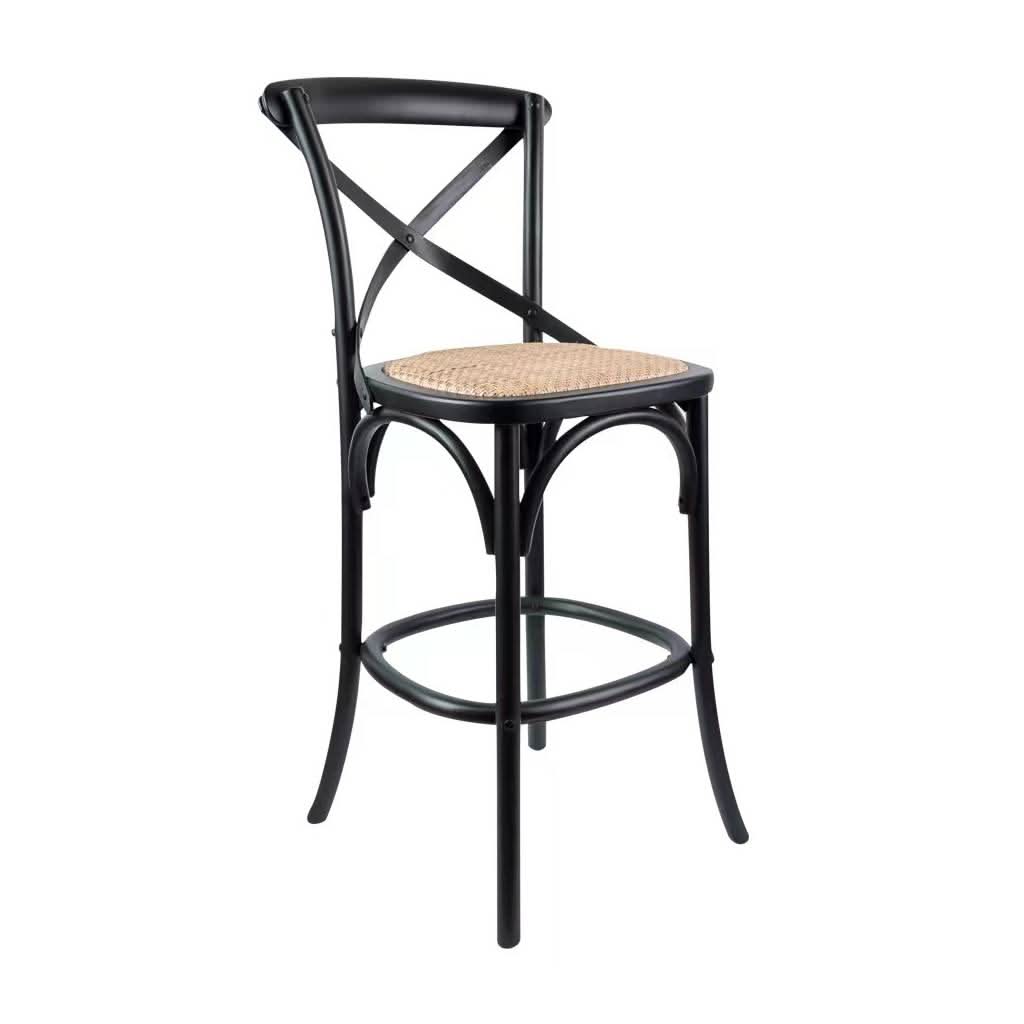 GANT BIRCHWOOD BAR STOOL IN BLACK 103CM HIGH - MyChocolateWood