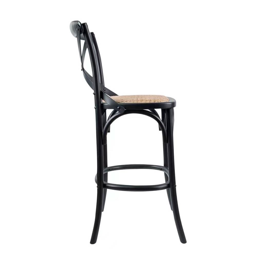 GANT BIRCHWOOD BAR STOOL IN BLACK 103CM HIGH - MyChocolateWood