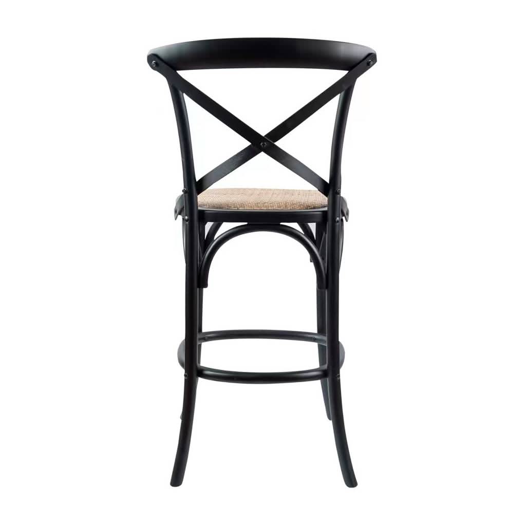 GANT BIRCHWOOD BAR STOOL IN BLACK 103CM HIGH - MyChocolateWood