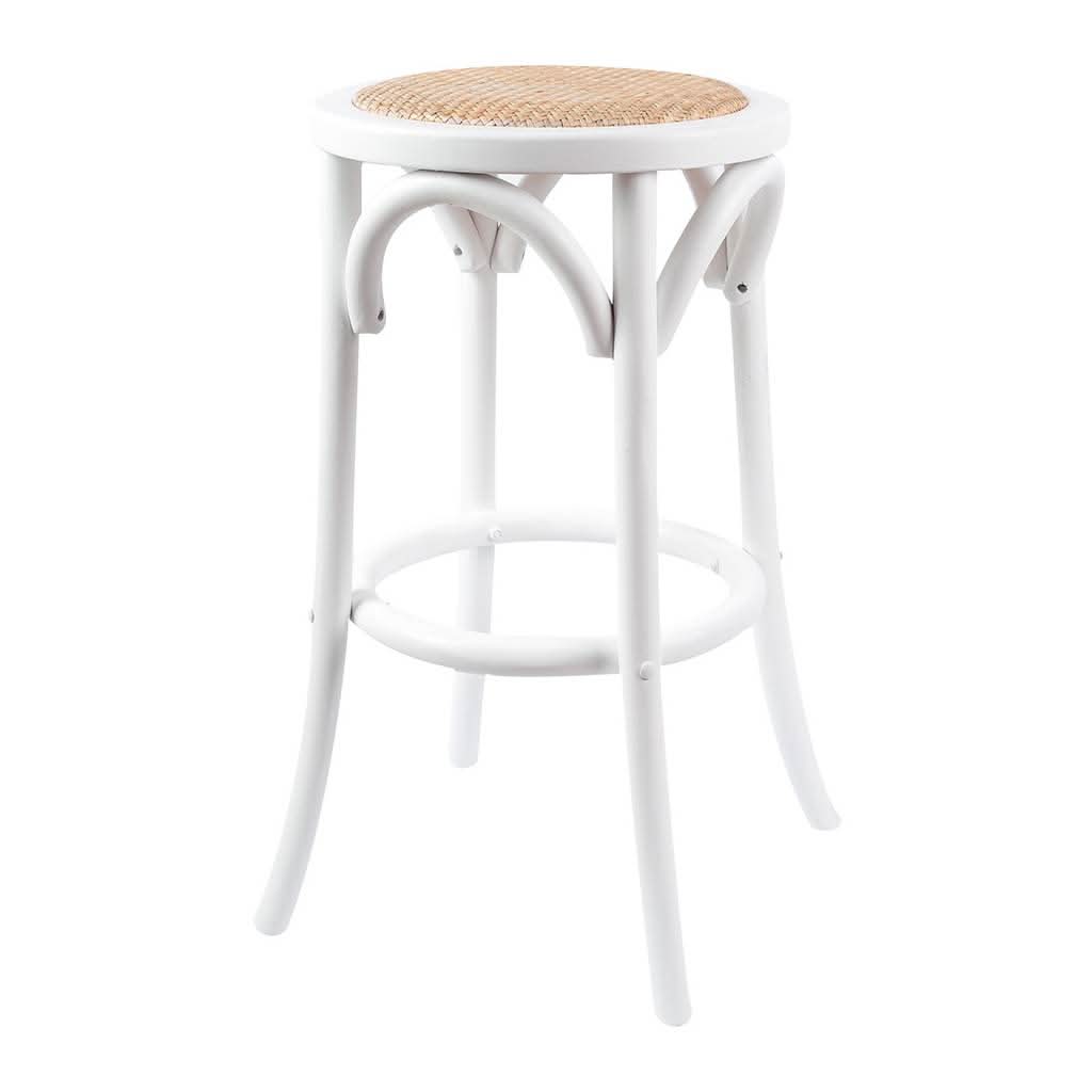 GANT BIRCHWOOD KITCHEN STOOL IN WHITE 66CM HIGH - MyChocolateWood
