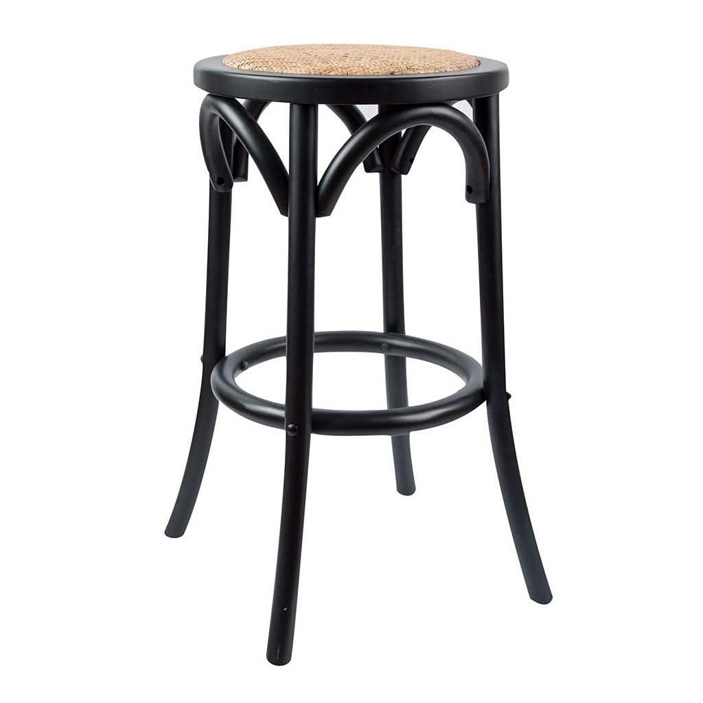 Gant Birchwood Stool in Black, 66cm - Chocolate Wood