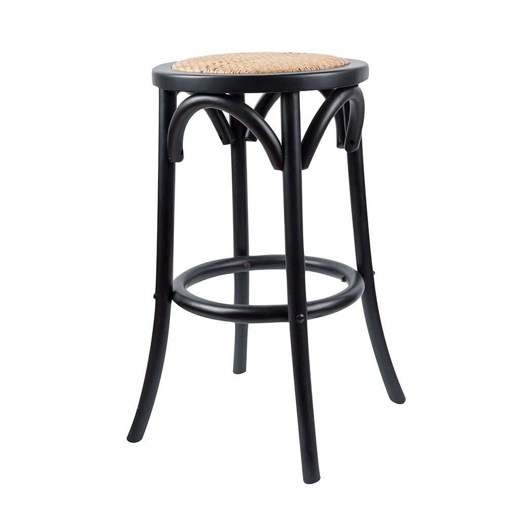 GANT BIRCHWOOD KITCHEN STOOL IN BLACK 66CM HIGH - MyChocolateWood
