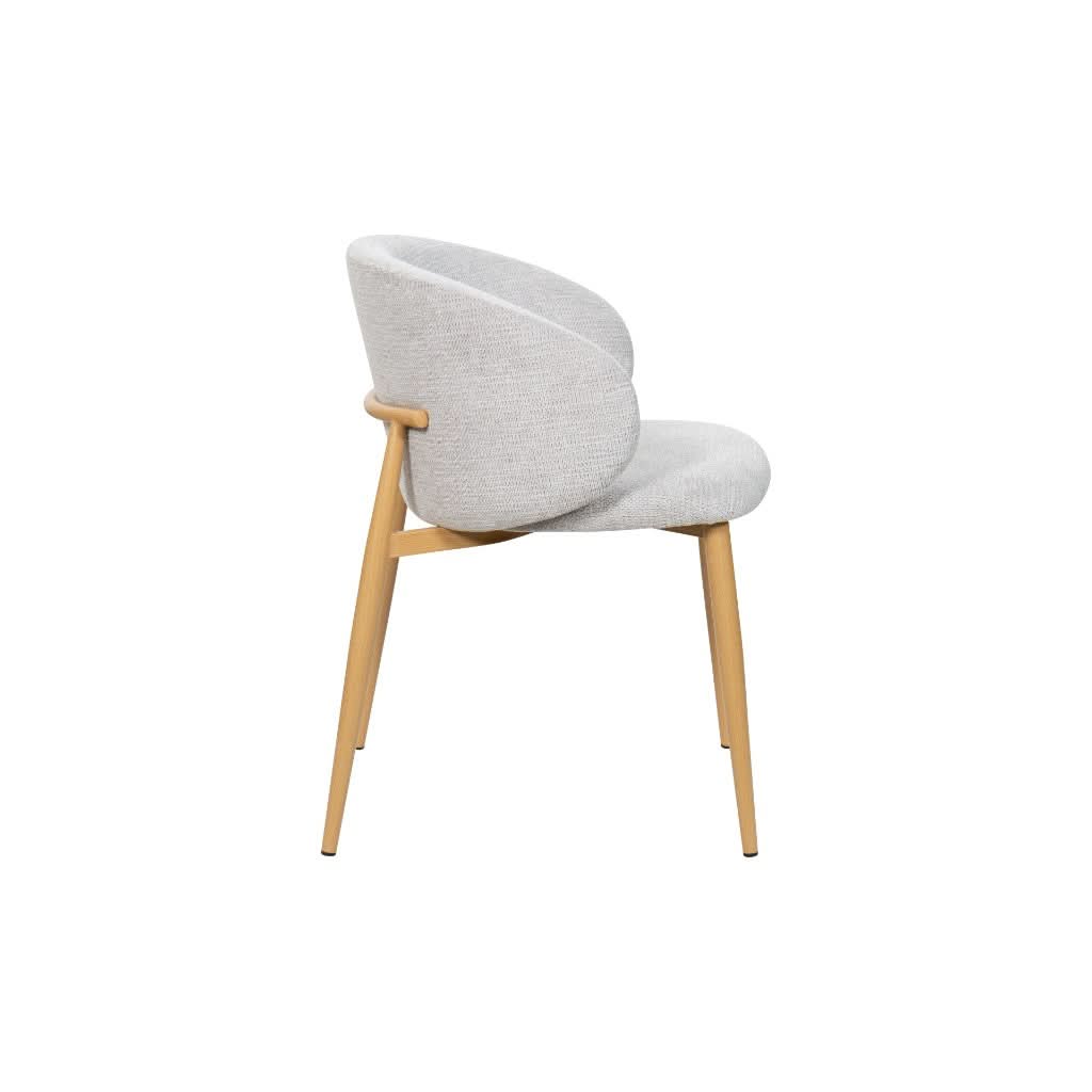 Dolores Fabric Dining Chair Taupe/Natural Oak Colour