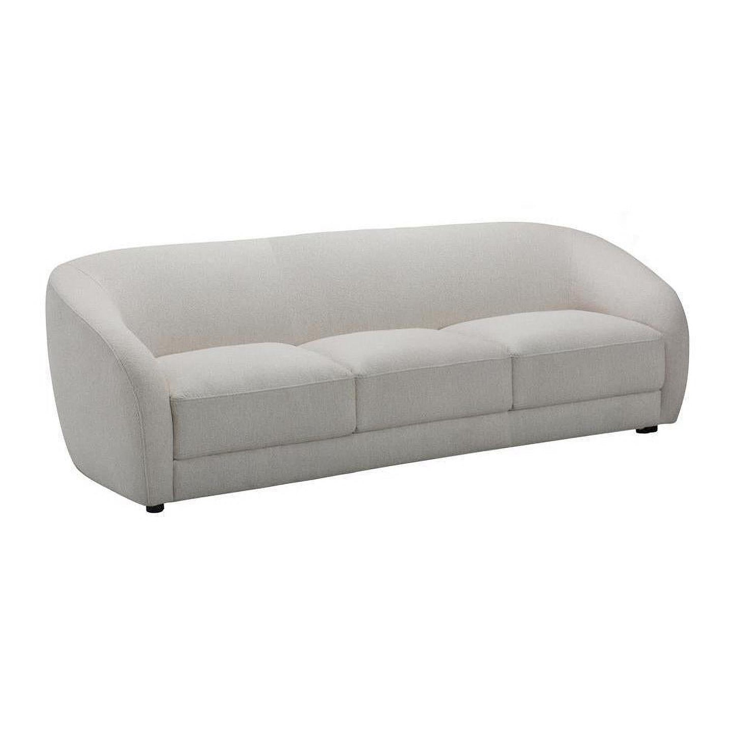 PICKARD PLYWOOD & EUCALYPTUS 3 SEATER SOFA IN LINEN COLOUR