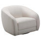 PICKARD PLYWOOD & EUCALYPTUS 360 DEGREE SWIVEL ARMCHAIR/SINGLE SEATER IN LINEN COLOUR - MyChocolateWood