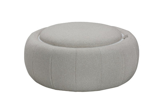 PICKARD  PLYWOOD & EUCALYPUS OTTOMAN  WITH STORAGE LINEN COLOUR - MyChocolateWood