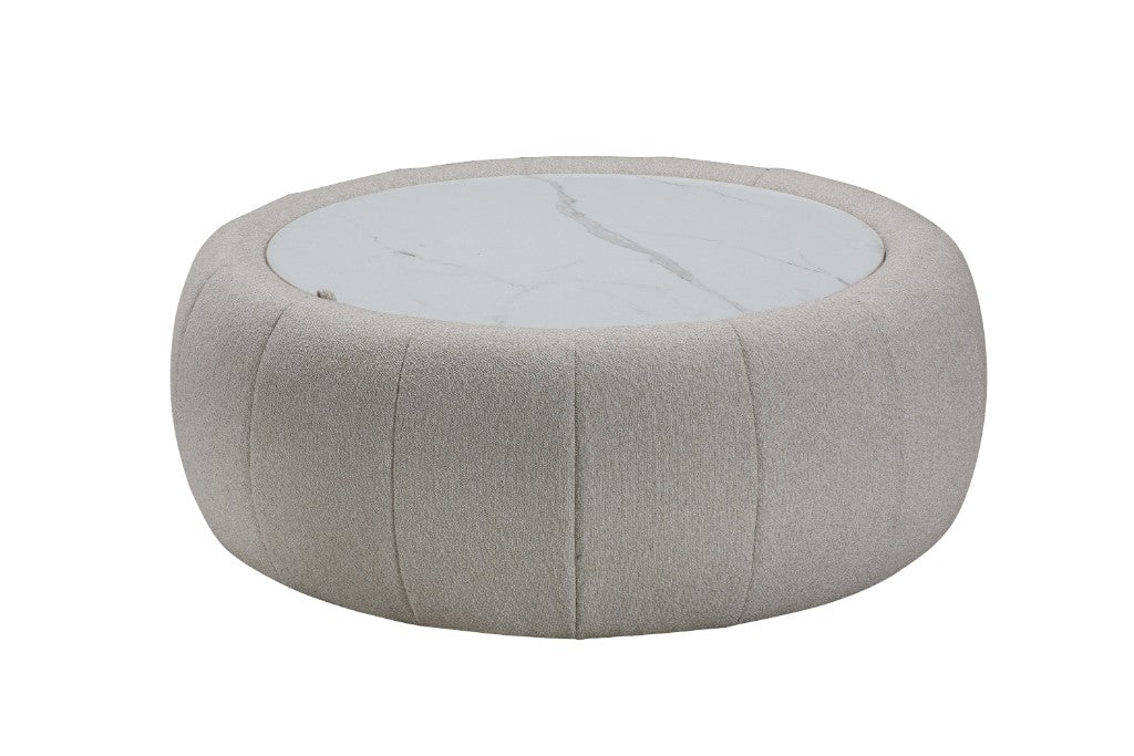 PICKARD  PLYWOOD & EUCALYPUS OTTOMAN  WITH STORAGE LINEN COLOUR - MyChocolateWood