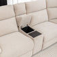 ALLOA FABRIC CORNER SOFA MODULAR WITH 2 END ELECTRIC RECLINERS BEIGE - MyChocolateWood