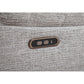 Alloa Fabric Modular Corner Sofa with 2 End Electric Recliners in Grey - Chocolate Wood