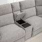 ALLOA FABRIC CORNER SOFA MODULAR WITH 2 END ELECTRIC RECLINERS GREY - MyChocolateWood