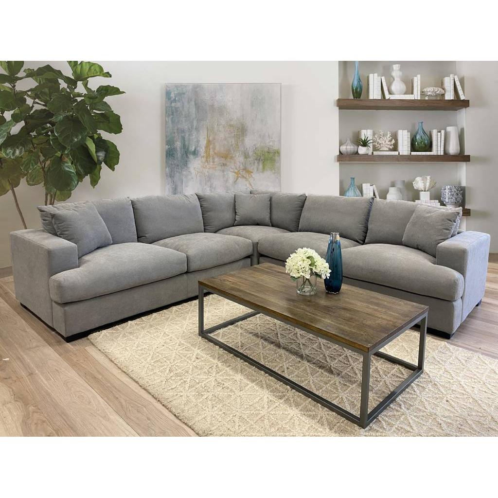 CLEMENTO HAMPTONS 2.5 SEATER CORNER LOUNGE MODULE LIGHT GREY - MyChocolateWood