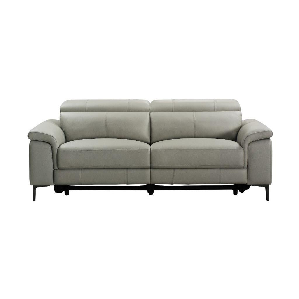 BRITTAS LEATHER 3-SEATER ELECTRIC RECLINER SOFA - GREY - MyChocolateWood