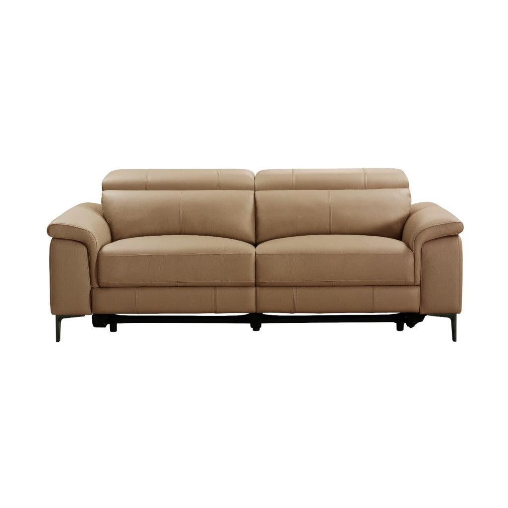 BRITTAS LEATHER 3-SEATER ELECTRIC RECLINER SOFA - MOCHA - MyChocolateWood