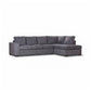 Marigny Fabric 3-Seater Sofa Bed with Right Facing Chaise in Dark Grey - Chocolate Wood