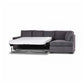 Marigny Fabric 3-Seater Sofa Bed with Right Facing Chaise in Dark Grey - Chocolate Wood