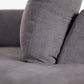 Marigny Fabric 3-Seater Sofa Bed with Right Facing Chaise in Dark Grey - Chocolate Wood