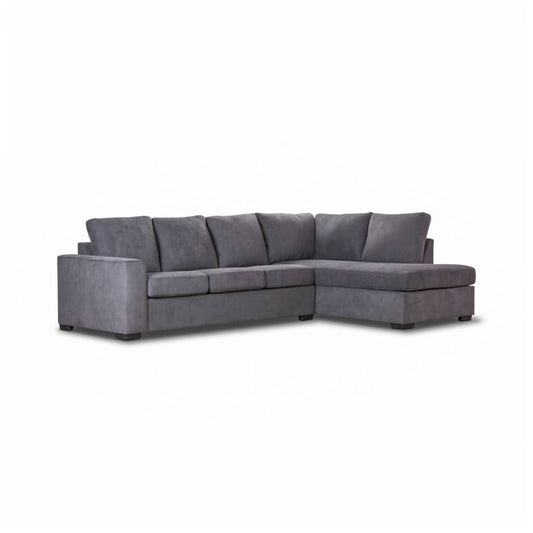MARIGNY FABRIC 3-SEATER SOFA WITH RHF CHAISE DARK GREY (2 PIECES) - MyChocolateWood