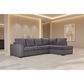 Marigny Fabric 3-Seater Sofa with Right Facing Chaise in Dark Grey - Chocolate Wood