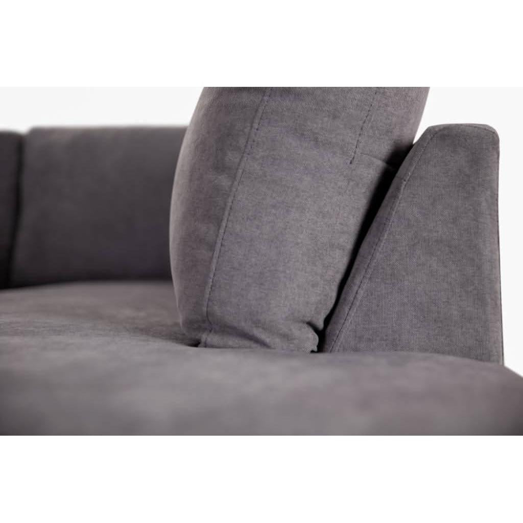 MARIGNY FABRIC 3-SEATER SOFA WITH RHF CHAISE DARK GREY (2 PIECES) - MyChocolateWood