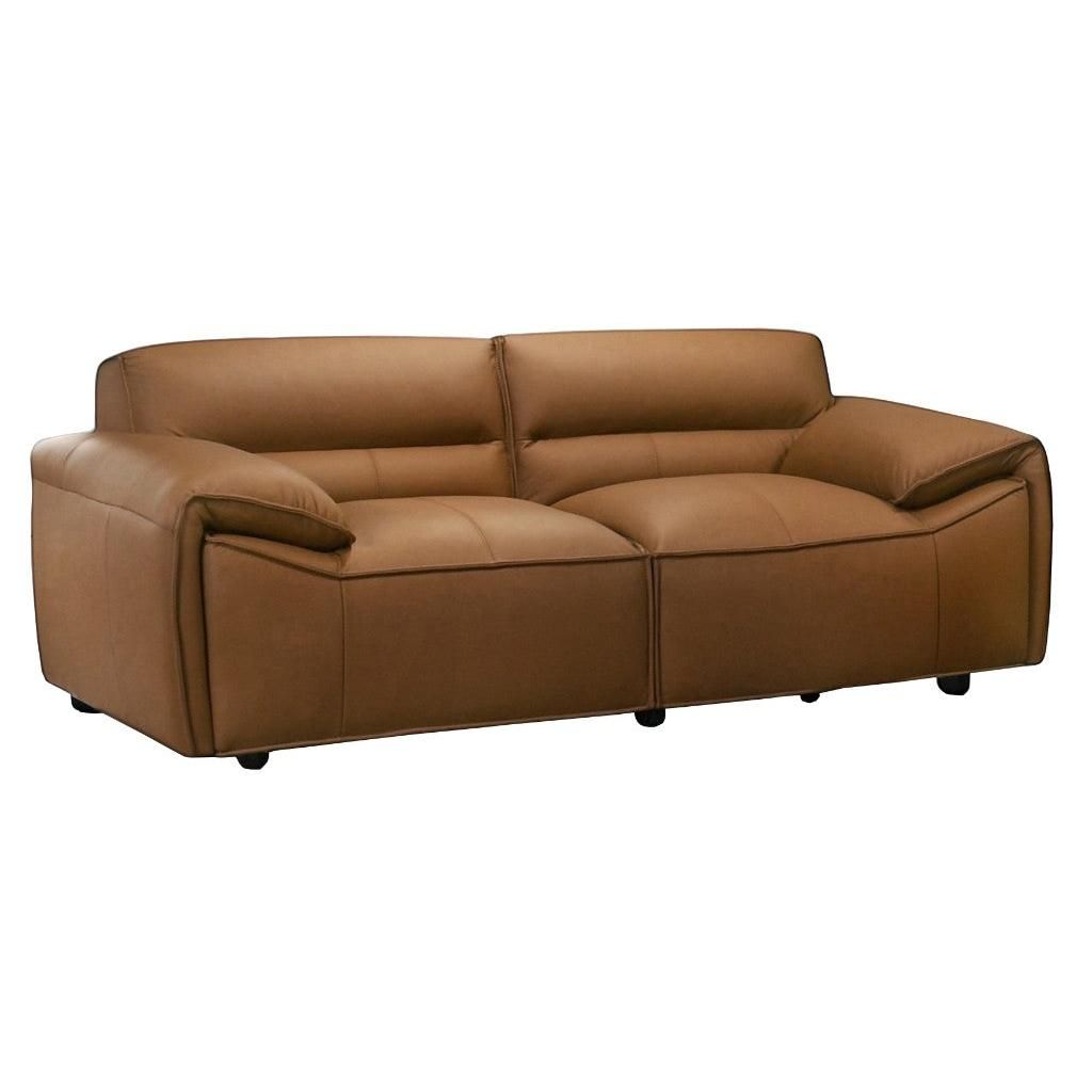 SPARKLER LEATHER 2-SEATER LEATHER SOFA TAN - MyChocolateWood