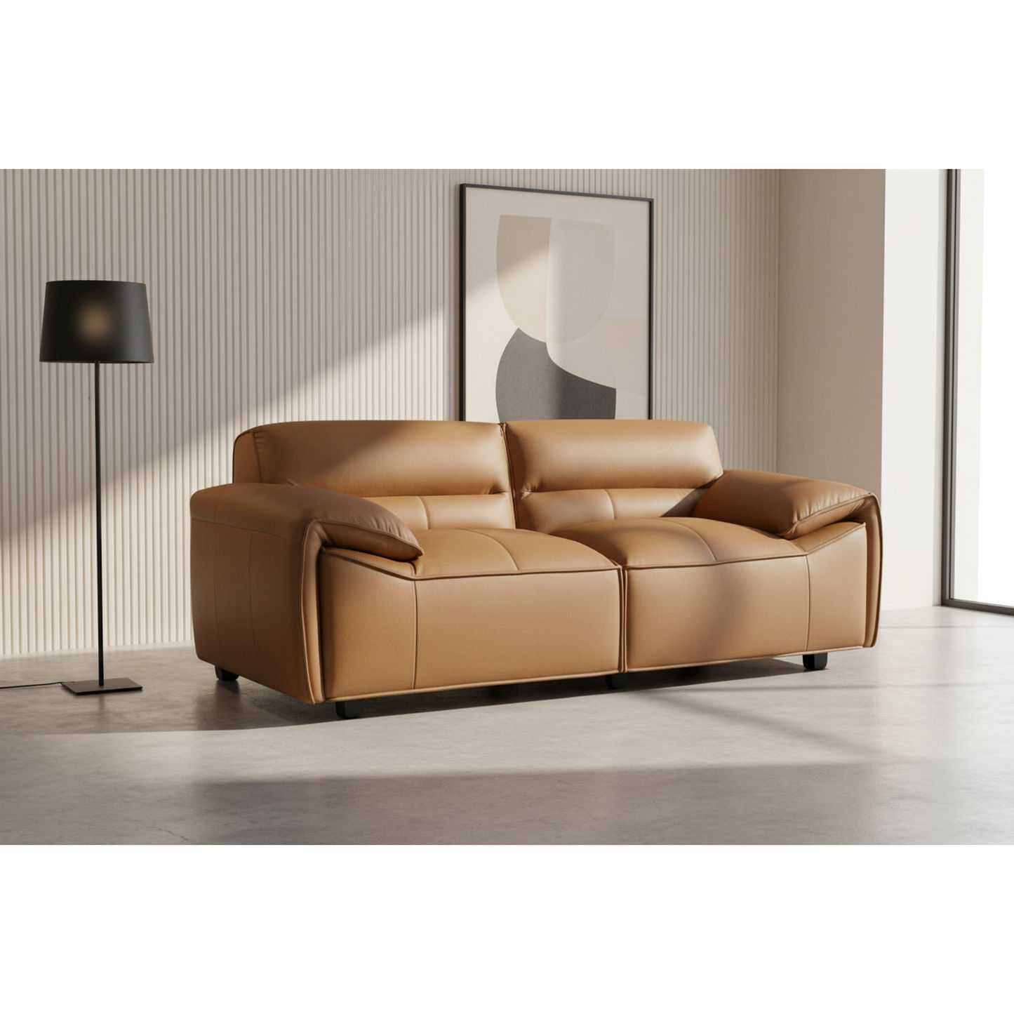 Sparkler Full Leather 2-Seater Sofa in Tan