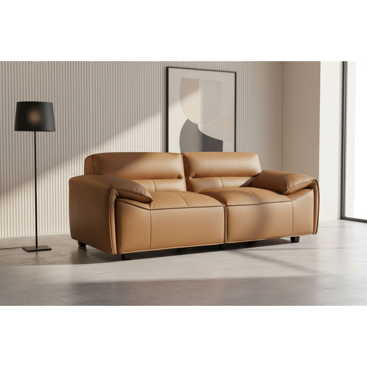 Sparkler Full Leather 2-Seater Sofa in Tan