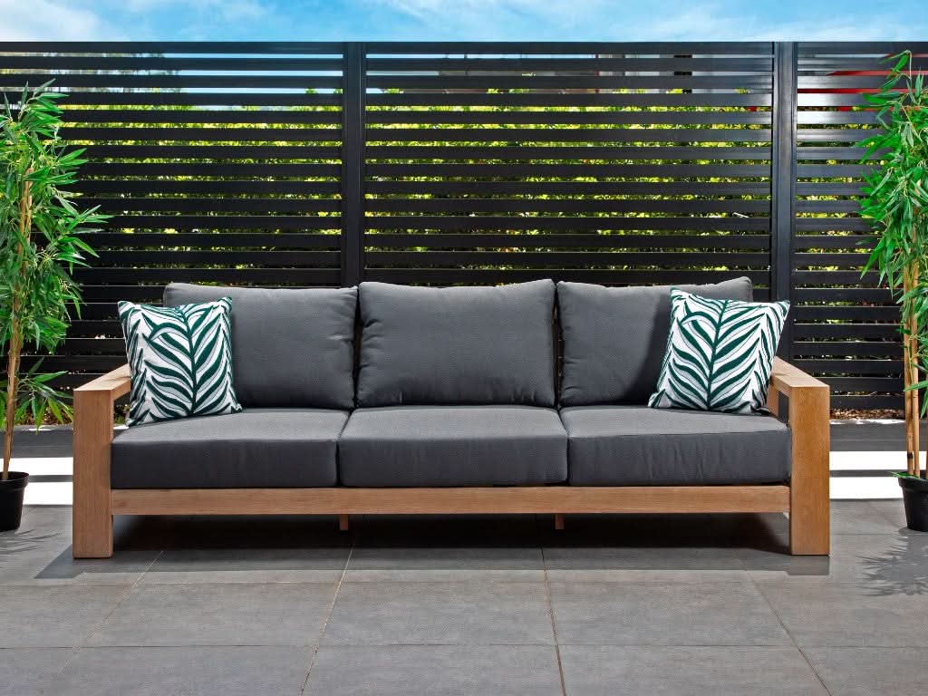 ALANYA HAMPTONS OUTDOOR 3-SEATER SOFA SETTEE EUCALYPTUS FRAME DARK CHARCOAL (Copy) - MyChocolateWood