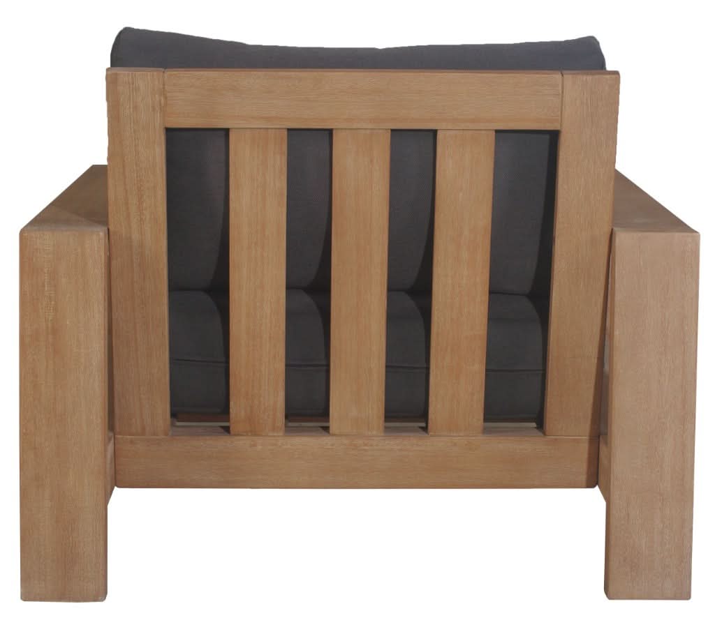ALANYA HAMPTONS OUTDOOR ARMCHAIR/SOFA CHAIR EUCALYPTUS FRAME DARK CHARCOAL - MyChocolateWood