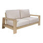 Alanya Hamptons Outdoor 2-Seater Sofa Settee Eucalyptus Frame in Whitewash - Chocolate Wood