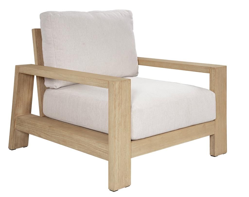 ALANYA HAMPTONS OUTDOOR ARMCHAIR/SOFA CHAIR EUCALYPTUS FRAME WHITEWASH - MyChocolateWood
