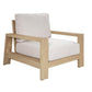 Alanya Hamptons Outdoor Armchair / Sofa Chair Eucalyptus Frame in Whitewash - Chocolate Wood
