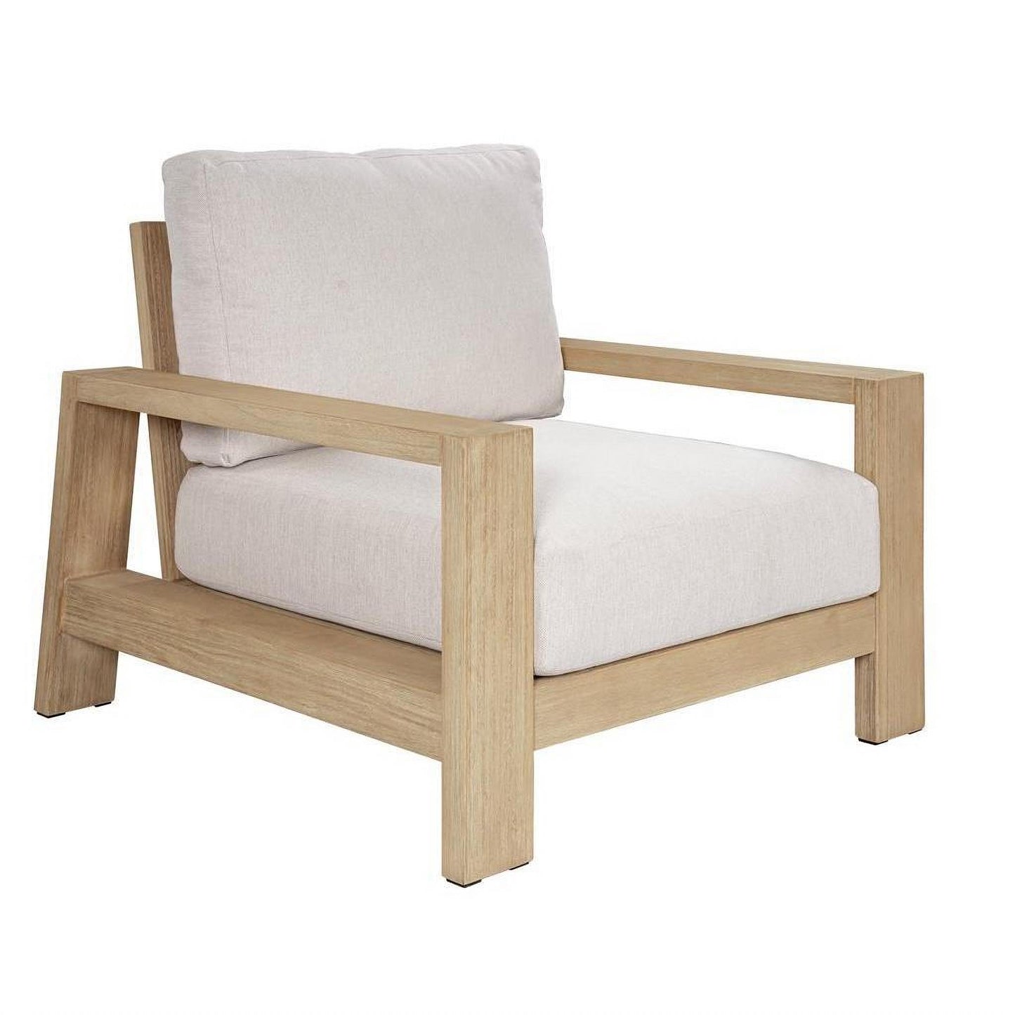 Alanya Hamptons Outdoor Armchair / Sofa Chair Eucalyptus Frame in Whitewash - Chocolate Wood