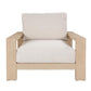 Alanya Hamptons Outdoor Armchair / Sofa Chair Eucalyptus Frame in Whitewash - Chocolate Wood