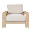 Alanya Hamptons Outdoor Armchair / Sofa Chair Eucalyptus Frame in Whitewash - Chocolate Wood