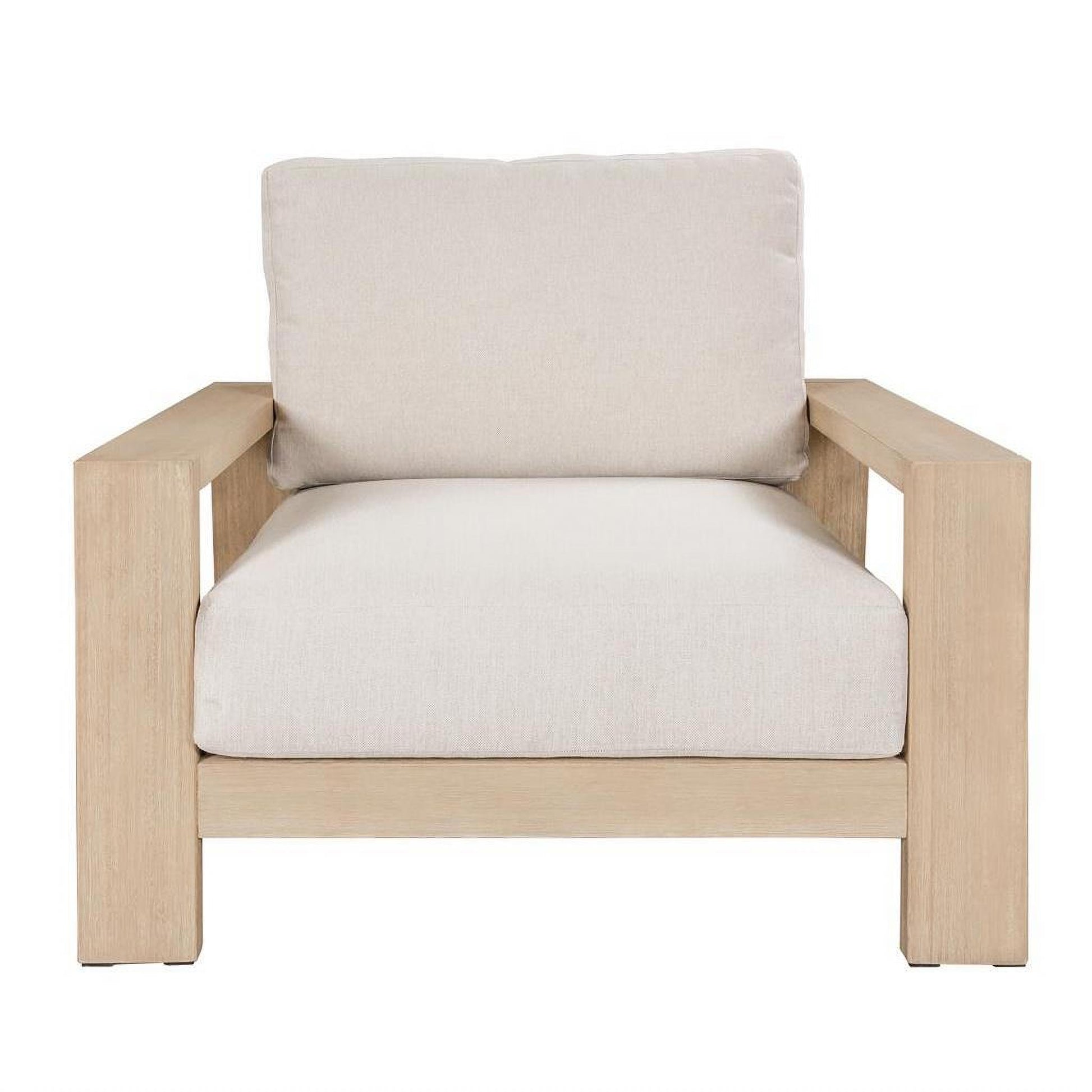 Alanya Hamptons Outdoor Armchair / Sofa Chair Eucalyptus Frame in Whitewash - Chocolate Wood