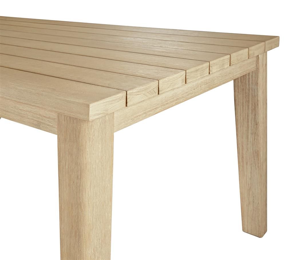 ALANYA OUTDOOR DINING TABLE RECTANGULAR SOLID EUCALYPTUS TIMBER - WHITEWASH - MyChocolateWood