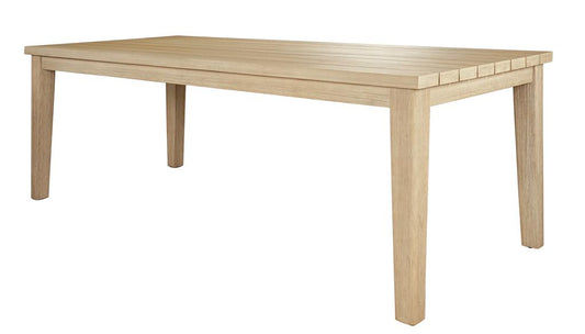 ALANYA OUTDOOR DINING TABLE RECTANGULAR SOLID EUCALYPTUS TIMBER - WHITEWASH - MyChocolateWood