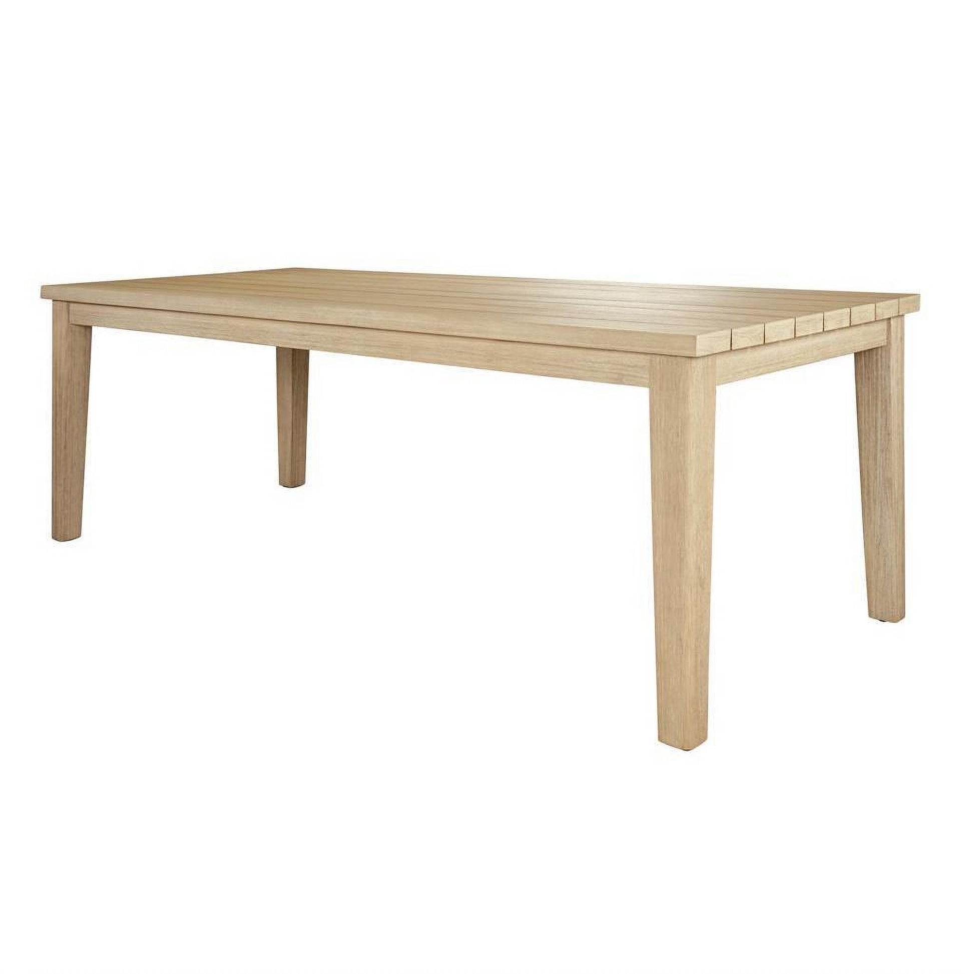 Alanya Solid Eucalyptus Timber Rectangular Outdoor Dining Table 220cm in Whitewash - Chocolate Wood