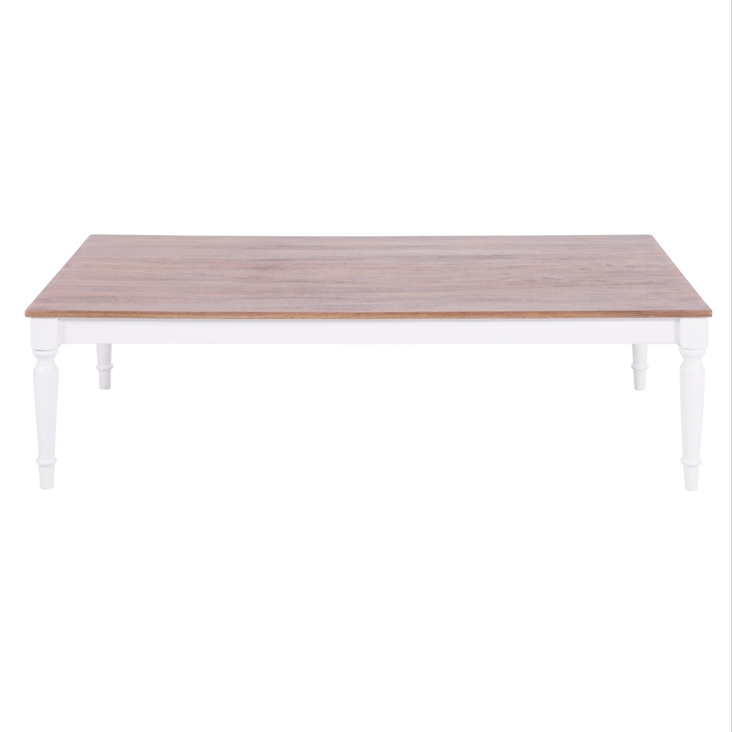 Boland Timber Coffee Table - Mango Wood Top - 160cm Natural/White