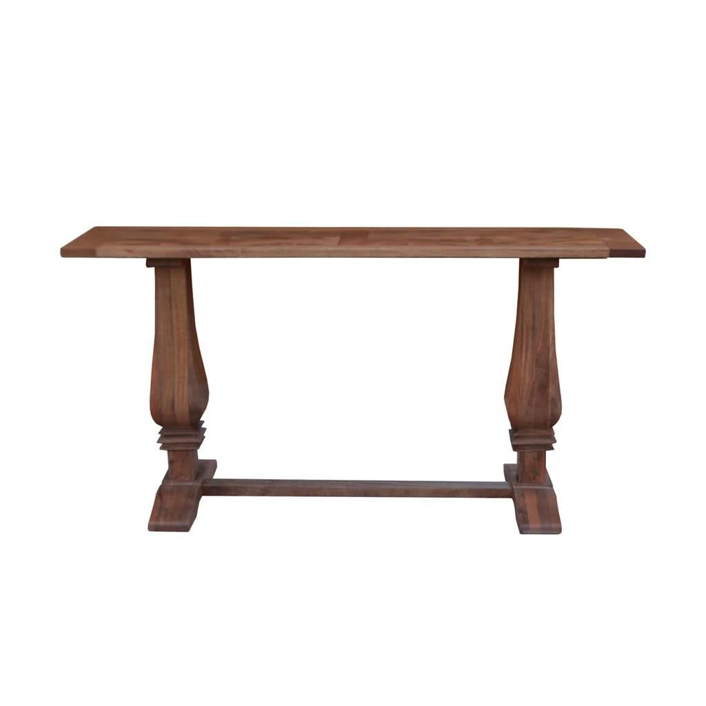 KAVALA MANGO WOOD PARQUETRY CONSOLE TABLE AMERICAN OAK COLOUR - EOFY SALE