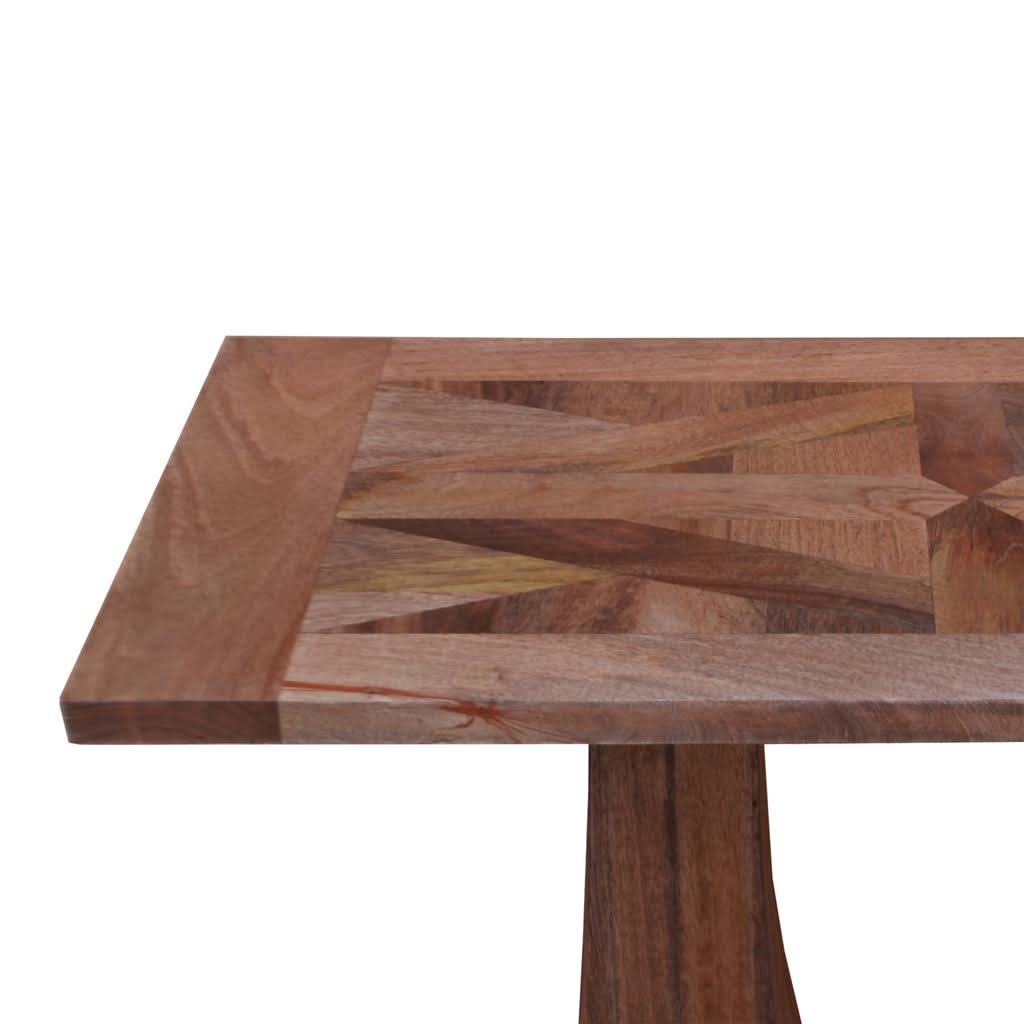 Kavala mango wood parquetry console table in American oak color with sleek, modern design and smooth finish.