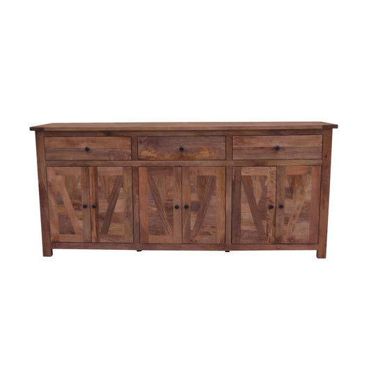 KAVALA MANGO WOOD PARQUETRY BUFFET AMERICAN OAK COLOUR - EOFY SALE