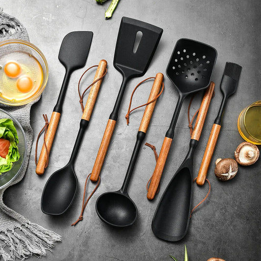🔥🔥Multi-function Spoon✨ 2-in-1 BPA-Free Kitchen Spoon (Acacia Wood Handle)🌿